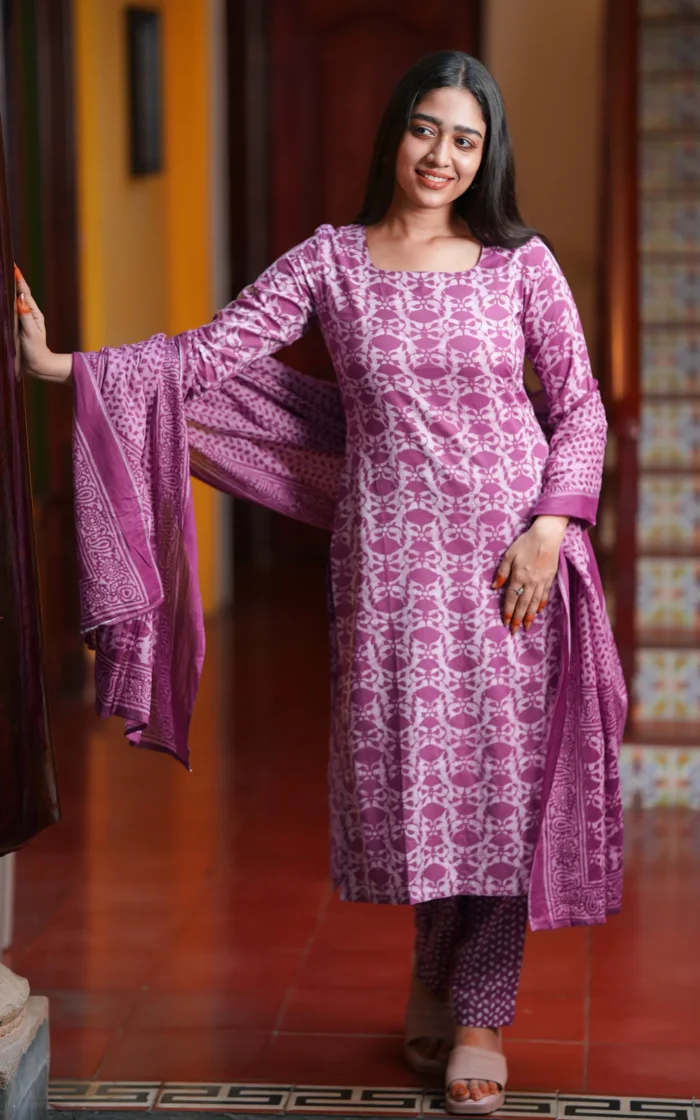 Sharika Maroon (Kurti+Pant+Dupatta) - Image 1