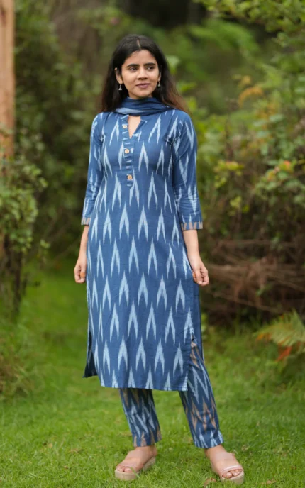 Safana Mehandi Green (Kurti+Pant+Dupatta)