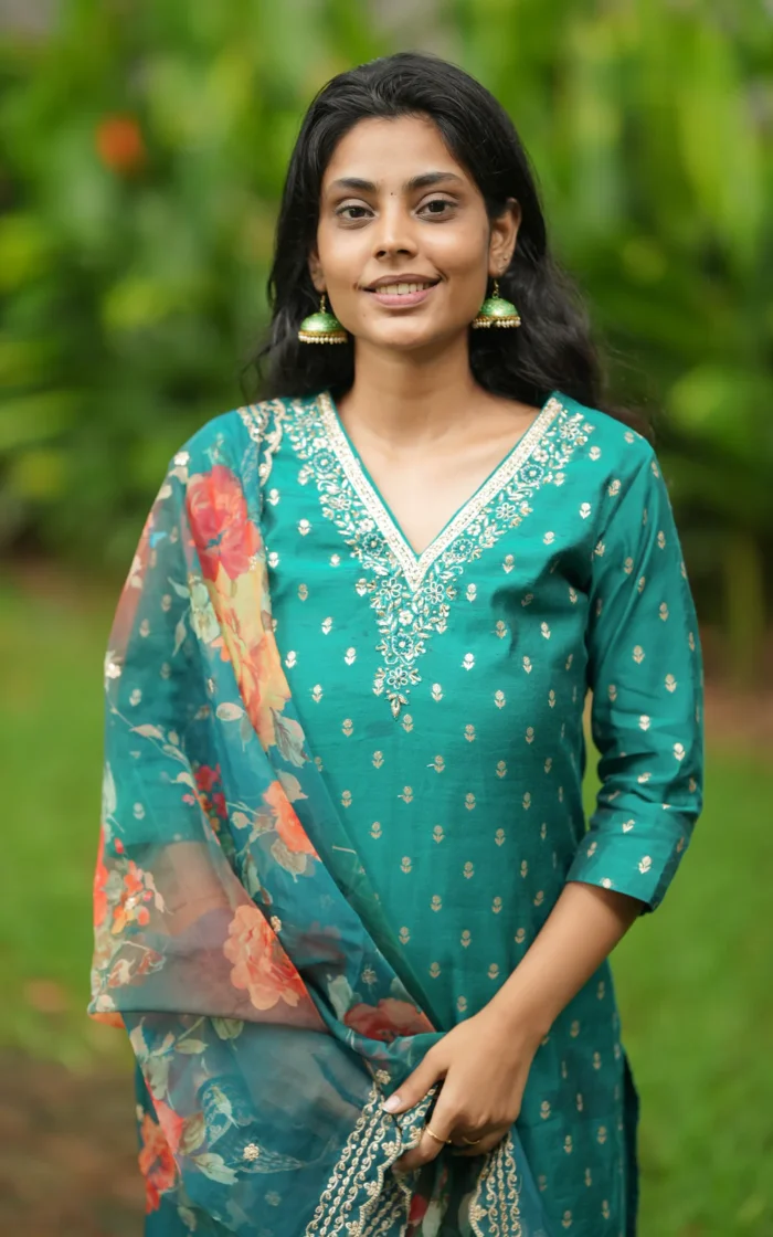 Bhavya Maroon (Kurti+Pant+Dupatta) - Image 3